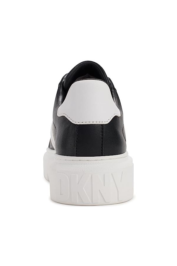 DKNY Femme Marian Lace Up Baskets en Cuir, Noir/Blanc, 40 EU