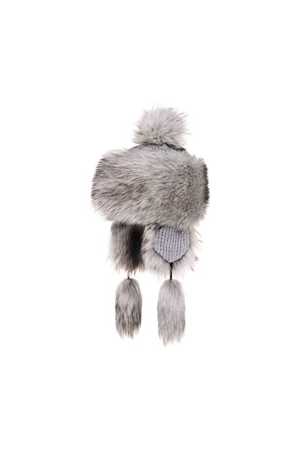 Futrzane Montagne Chapka en Fausse Fourrure De Renard pour Hiver Argenté Sibérien 