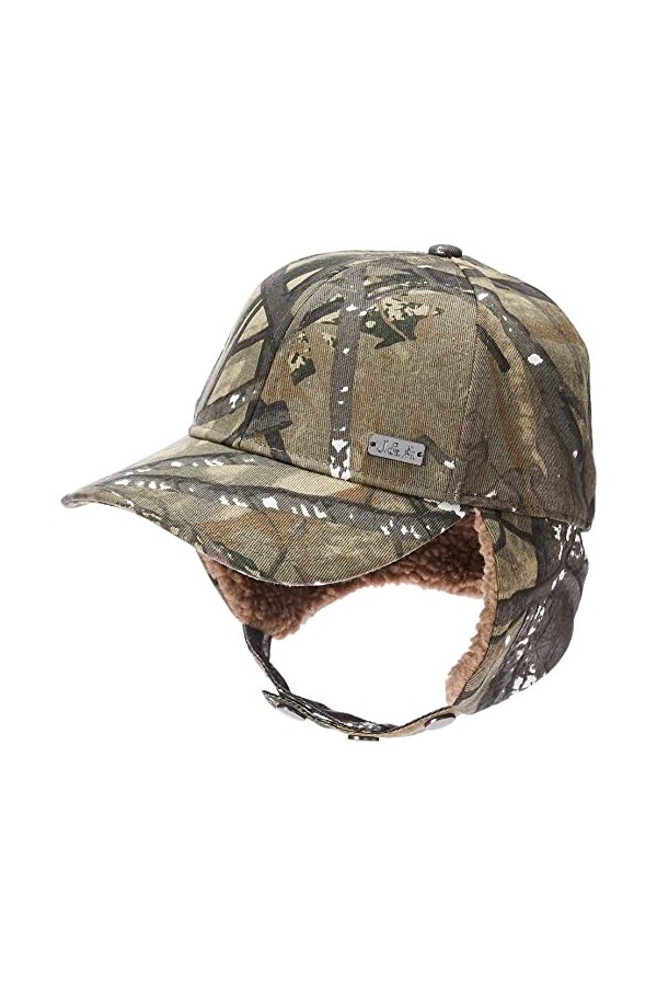 Jeff & Aimy Elmer Fudd Casquette de baseball unisexe avec cache-oreilles 54-62 cm, 99726 Camouflage gris, Taille L