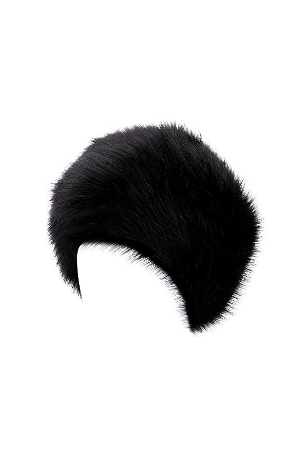 Everkeen Chapeau femme en fausse fourrure style cosaque russe noir