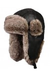 Insun Unisex Chapka en Fausse Fourrure Chapeau de Trappeur dhiver Anti Vent Aviateur Casquette Marron XL Chapkas circonféren