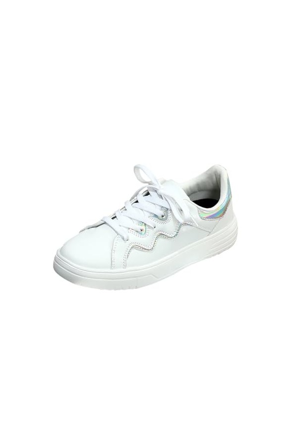 Coo2Sot Chaussure Marche Femme Cuir Dentelles Chaussures DExtérieur Décontracté Confortables Chaussures Compensee, Basket Ba