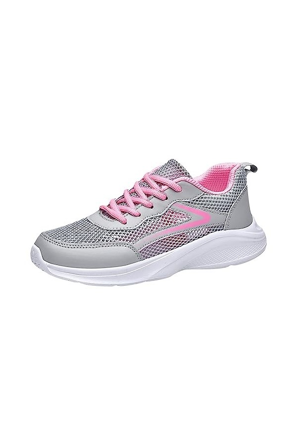 Coo2Sot Chaussure Marche Femme Confortable Baskets Mode Maille Respirant Confortable Léger Antidérapant Dentelles Basket Plat