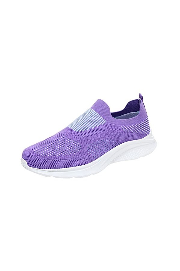 Coo2Sot Chaussure Sport Femme Baskets Mode Été Motif Maille Respirant Confortable Léger Dentelle Basket Basse, Basket Ville, 