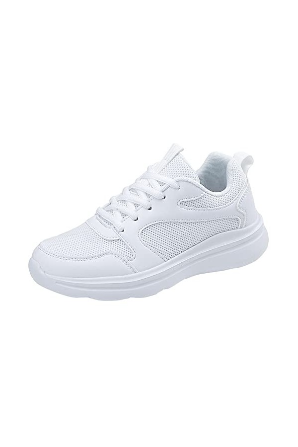 Coo2Sot Chaussures Femme Baskets Mode Été Couleur Pure Maille Respirant Confortable Chaussures Dentelles Chaussures Marche, B