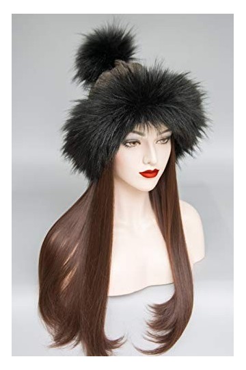 Chic Vibe Tataren Bonnet en Fourrure synthétique avec Pompon - Marron - Medium