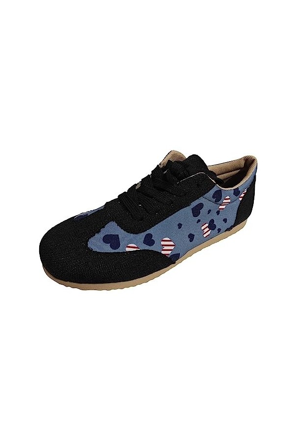 Coo2Sot Chaussures Femme Sport Décontracté Patchwork Tissu Imprimé Basket Souple, Chaussures Securite, Basket Ville, Chaussur
