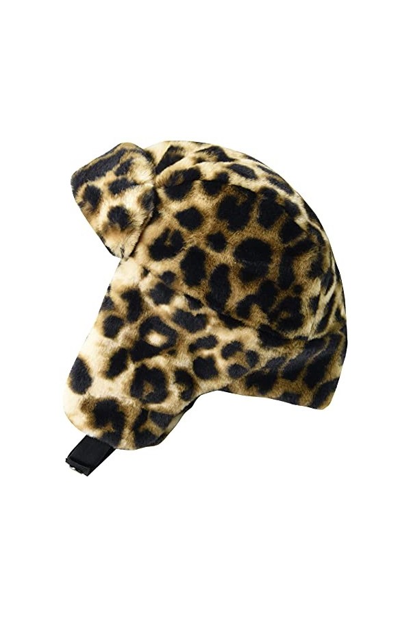 Amazon Essentials Chapka en Fausse Fourrure Femme, Imprimé Guépard, Taille Unique
