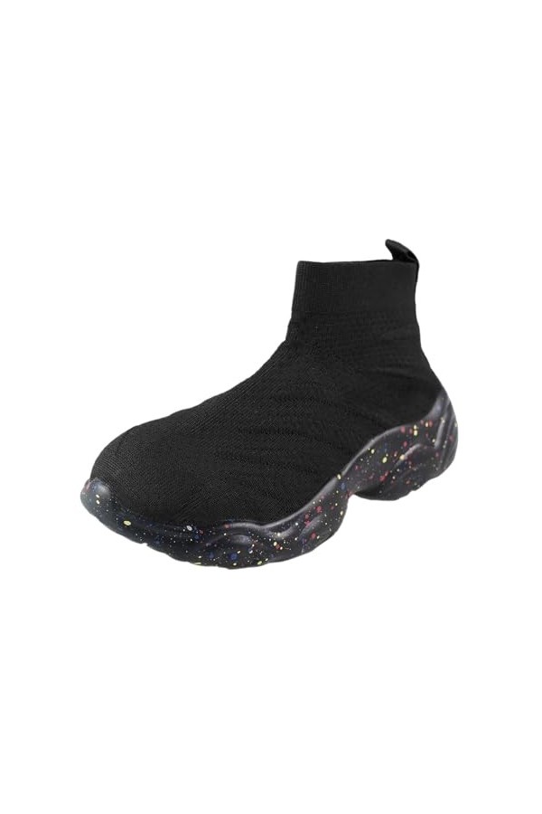 Coo2Sot Chaussure Sécurité Femme Baskets Plateforme Décontracté Chaussettes Respirantes Encre Splash Chaussures Basket Souple