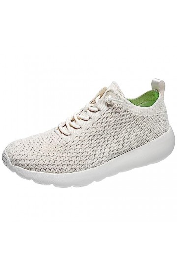 Coo2Sot Chaussure Ete Femme Baskets Mode Couleur Pure Maille Respirant Confortable Antidérapant Léger Dentelles Décontracté C