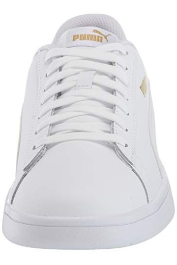 PUMA Femme Smash V2 Basket, White High Risk Red Team Gold, 38.5 EU