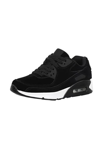 Elara Chaussures Femmes Hommes de Course Sport Baskets Chunkyrayan H001 W Noir-46
