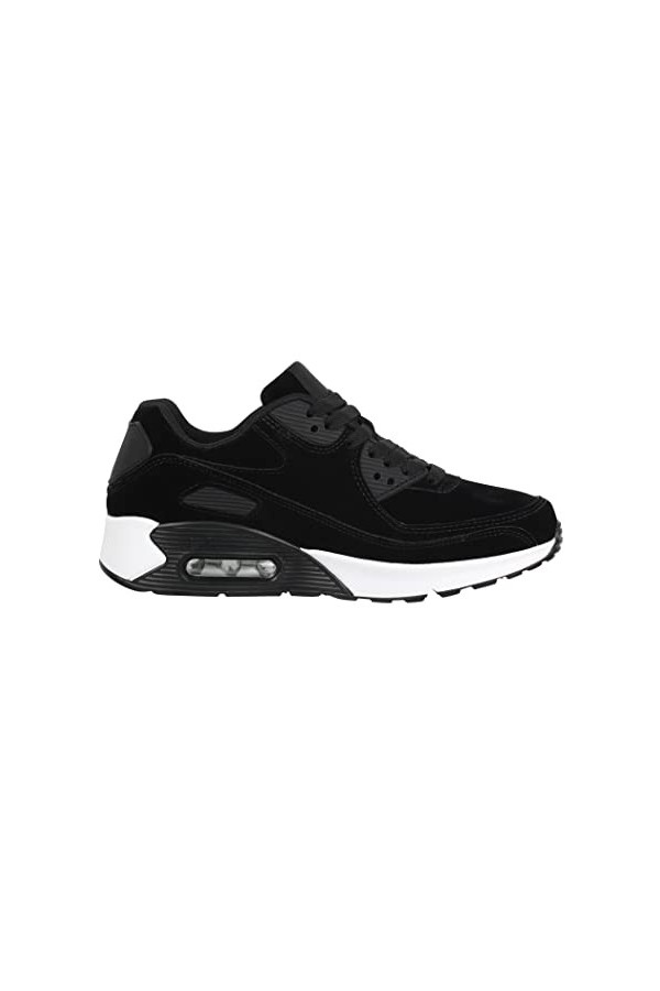 Elara Chaussures Femmes Hommes de Course Sport Baskets Chunkyrayan H001 W Noir-46
