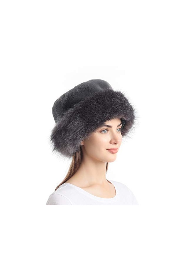 soul young Chapka Fausse Fourrure Léopard Russe Femmes Glamorous Toque Hiver Marine 