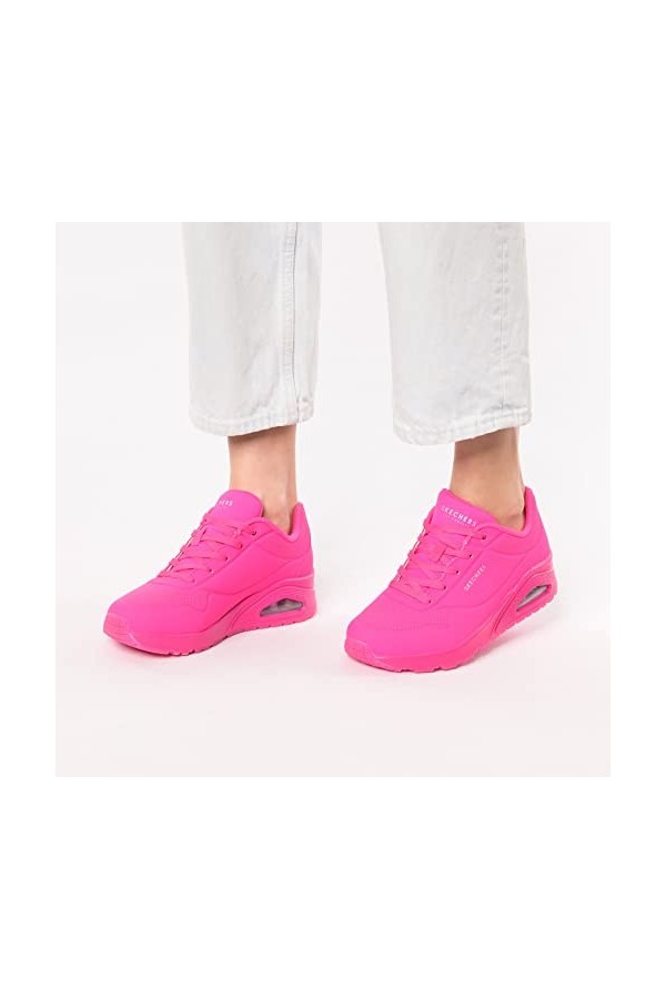 Skechers Uno-Night Shades, Baskets Femme, Rose, 39 EU