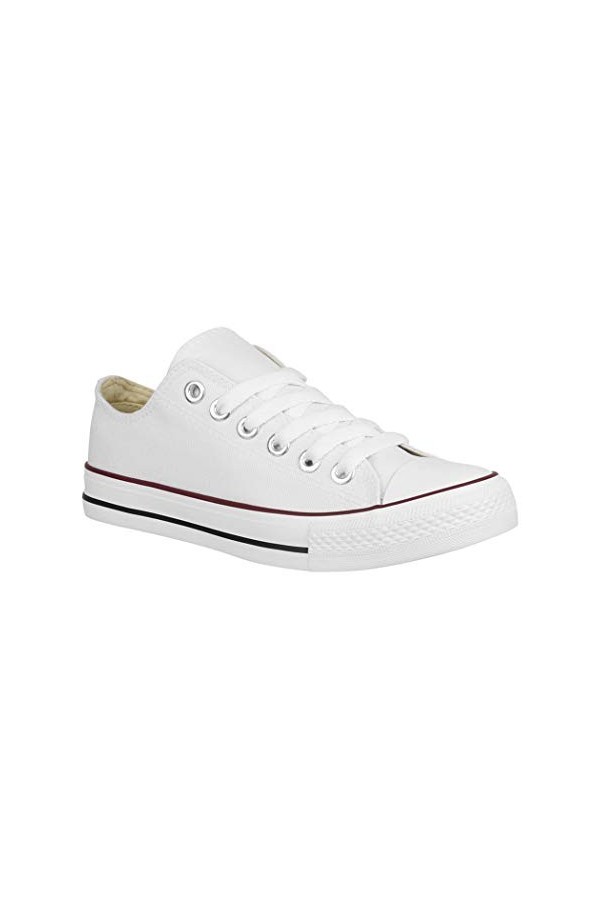 Elara Baskets Basses Unisexe Femme Homme Chunkyrayan Chucks-Flach-1 E-4/E-6 White-38