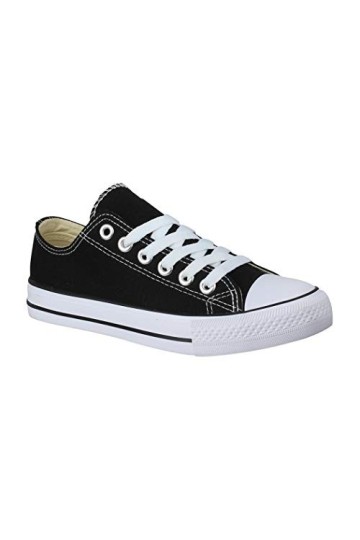 Elara Baskets Basses Unisexe Femme Homme Chunkyrayan Chucks-Flach-1 E-4/E-6 Black-40Z