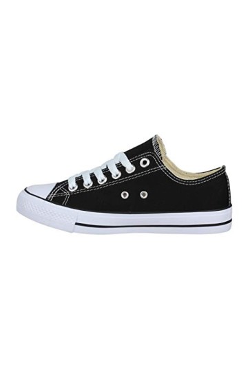 Elara Baskets Basses Unisexe Femme Homme Chunkyrayan Chucks-Flach-1 E-4/E-6 Black-40Z