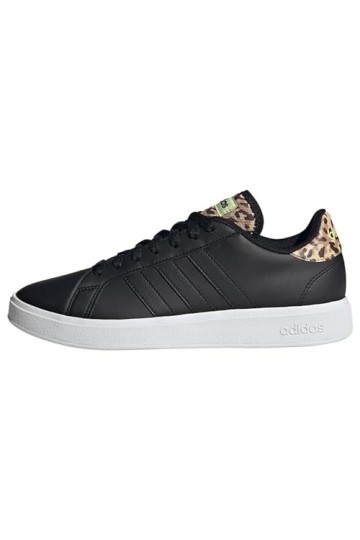 adidas Femme Grand Court Base 2.0 Basket, Core Noir Core Noir Pulse Lime, 39 1/3 EU