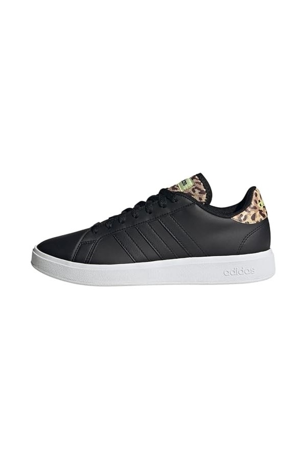 adidas Femme Grand Court Base 2.0 Basket, Core Noir Core Noir Pulse Lime, 39 1/3 EU