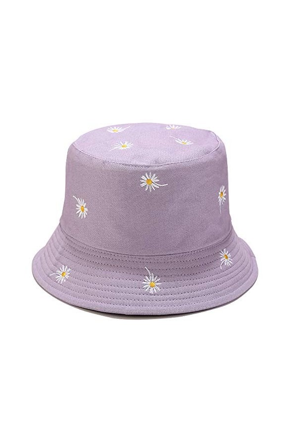 Umeepar Chapeau de plage réversible brodé pour homme et femme - noir - Taille unique