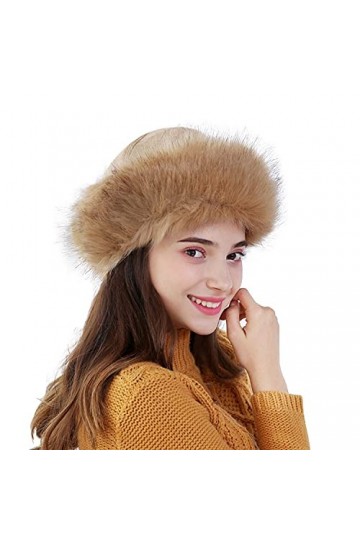 YJZQ Femme Chapka de Fausse Fourrure Hiver Chapeau de Trappeur Femmes Toque Hiver Ronde Bonnet Chapka avec Polaire