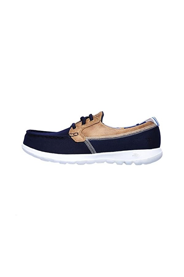 Skechers Femme Go Walk Lite Playa Vista Baskets, Bordure Textile Bleu Marine, 37 EU