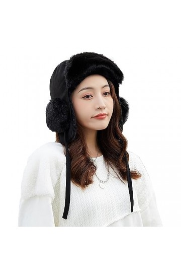 ZffXH Chapeau de Chasse en Velours Thermique Chapeau dhiver Trappeur Bomber Doux Chapeau pour Fille Femme