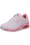 Skechers Femme Uno Loving Love Basket, Bordure en Maille Durabuck Rouge et Rose, 39 EU