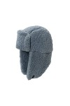 Chapka en Polaire dhiver Chapeau de Trappeur Chapeau en Peluche Chaud Bonnet Aviateur avec Oreillettes Coup-Vent dhiver Bon