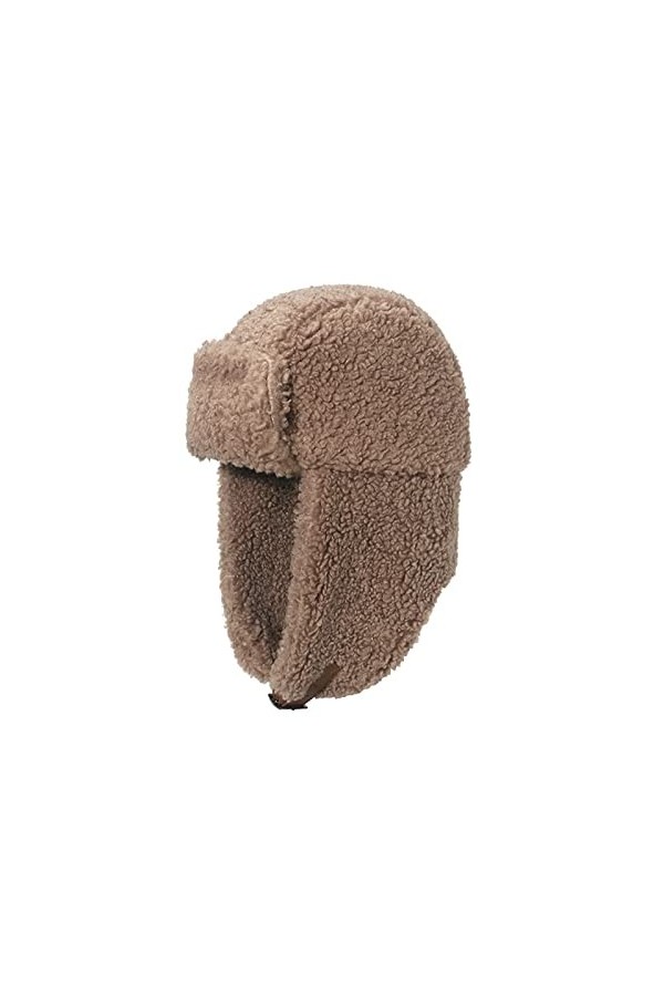 Chapka en Polaire dhiver Chapeau de Trappeur Chapeau en Peluche Chaud Bonnet Aviateur avec Oreillettes Coup-Vent dhiver Bon