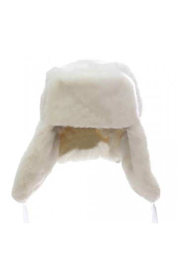 LaoZanA Unisexe Hiver Chapeau Chapka en Fausse Fourrure Style Russe Blanc