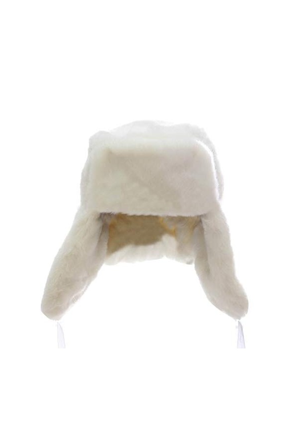 LaoZanA Unisexe Hiver Chapeau Chapka en Fausse Fourrure Style Russe Blanc