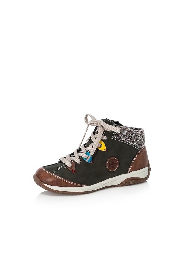 Rieker Femme L5222-24 Baskets Hautes, Vert Brandy/Forest/Azzuro/Senf/Terra 24 , 37 EU