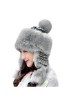 Qchomee Chapka Parent-Enfant Chapeau Hiver en Fausse Fourrure Thermique Femme Fille Casquette Chaud avec Oreillettes Couvre-V