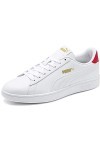 PUMA Femme Smash V2 Basket, White High Risk Red Team Gold, 38.5 EU