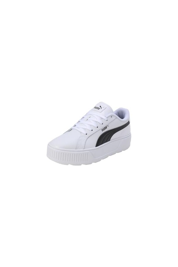 PUMA Femme Karmen L Basket, Blanc/argenté White White Silver , 35.5 EU