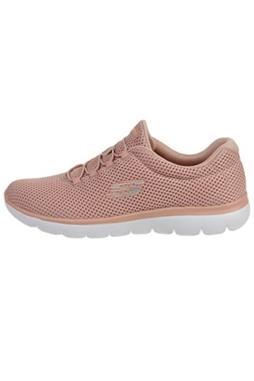 Skechers Femme Summits Racine Accueil Chaussures-femme Baskets-basses, Rose Mesh White Trim, 38 EU