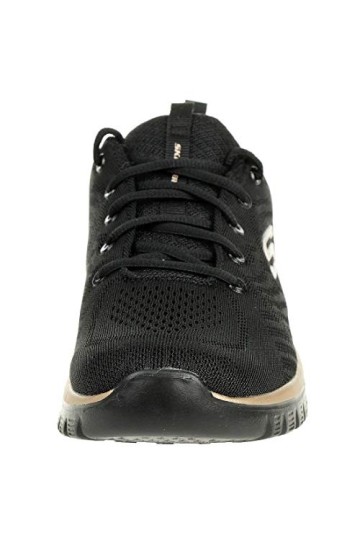 Skechers Femme Graceful Get Connected Basket, Black Rose Gold, 39 EU