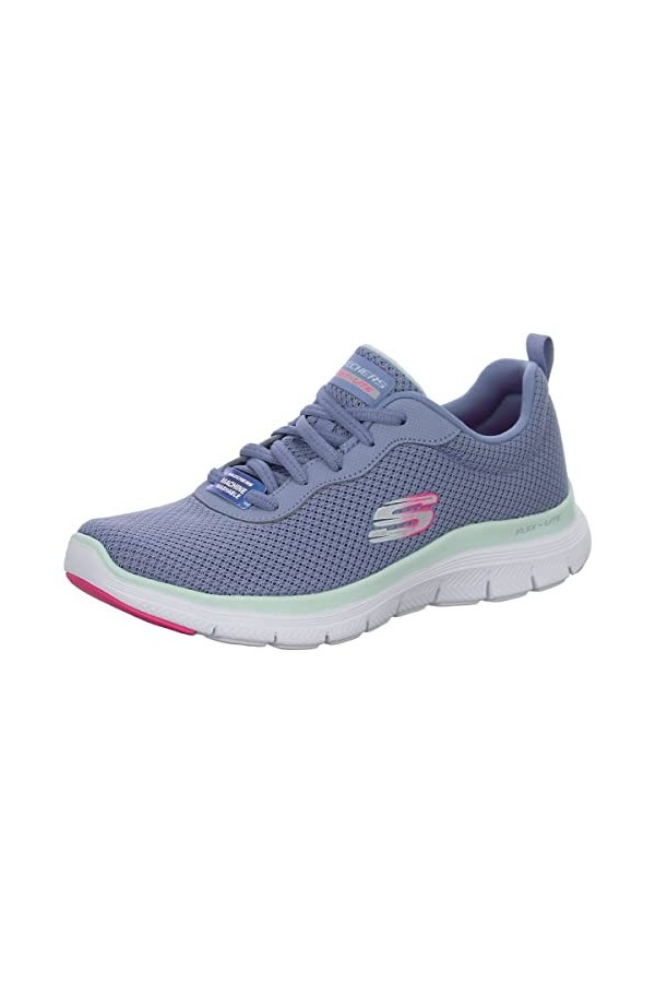Skechers Femme Flex Appeal 4.0 Brilliant View Basket, Bordure en Maille dardoise, 39 EU