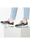 Skechers Femme DLites-Biggest Fan Baskets, Black Trubuck/White Mesh/Silver Trim BKW, 39 EU
