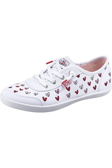 Skechers Femme Bobs B Cute Basket, Toile Blanche Multi, 38.5 EU