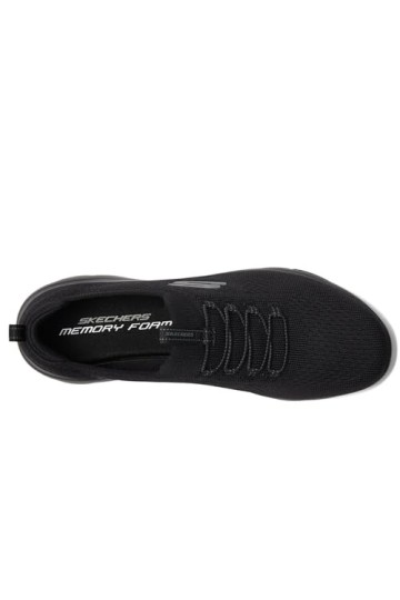Skechers Femme Sommets Basket, Bordure en Tricot Noir, 39 EU