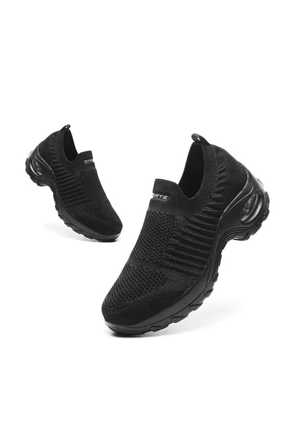 YESWIN Basket Femme sans Lacets Chaussures de Sport pour Femme Legere Décontractées et Confortables Tendances Bleu Profond 39