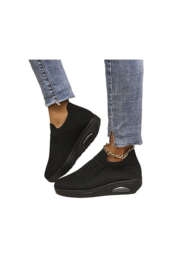 shownicer Basket Femme Dété Baskets À Enfiler en Mesh Sneaker Chaussures Orthopédiques Légères Chaussures De Course Marche À