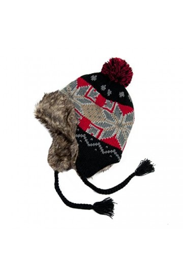 Bonnet doublé intérieur en Polaire et Fausse Fourrure Taille Unique Environ 56 58cm FOURRÉ très Chaud Trapper Chapka péruvien