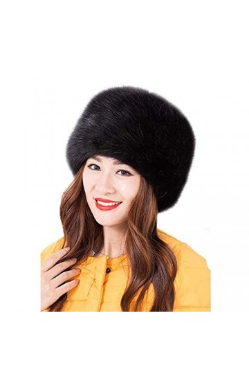Générique Chapka en Fausse Fourrure pour Femme Toque de Style Russe Hiver Chapkas Chaud Casquett Noir 