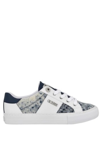 GUESS Baskets Loven pour femme, Blanc/Bleu 171, 38 EU