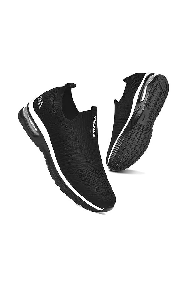 Femme Basket Mode Respirantes Slip on pour Sneakers Femmes Sports en Salle Sneakers,Tout Blanc,39 EU