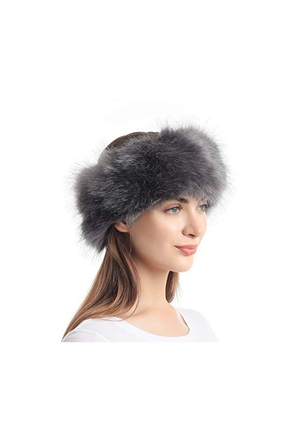 soul young Bandeau en Fourrure Chapka Russe Femmes Bandeaux Fausse Fourrure De Hiver pour Ski Rose avec Pointe 